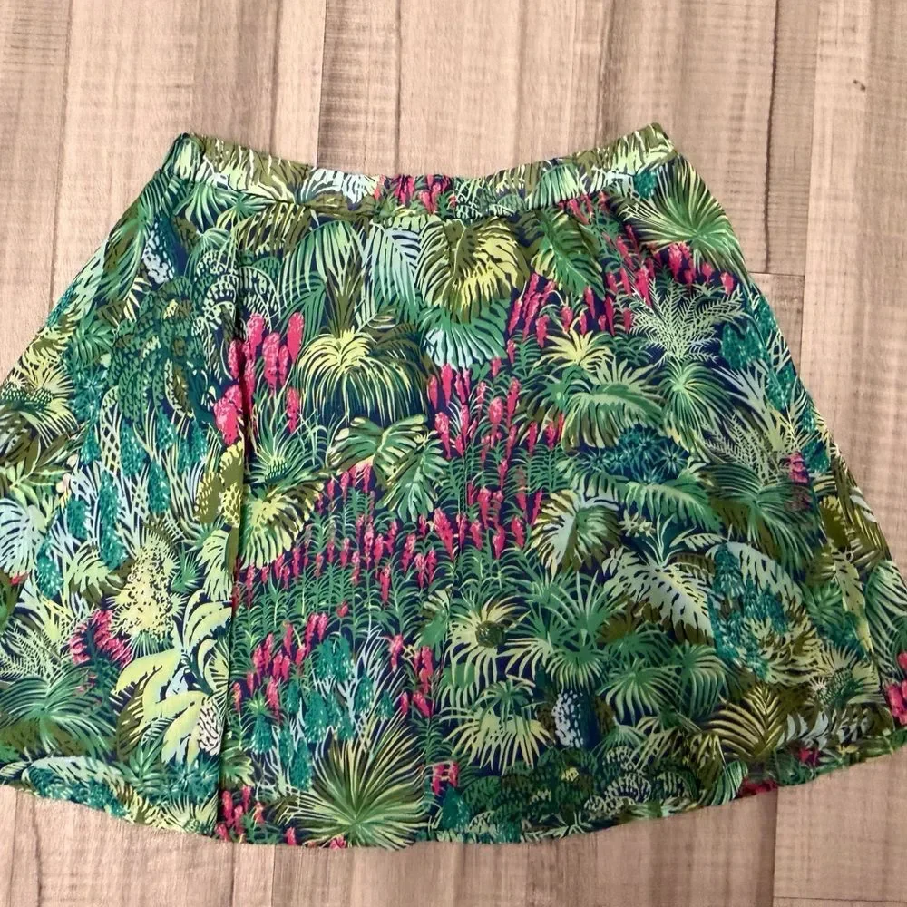 Show Me Your MuMu Green and Pink Tropical Skater Skirt